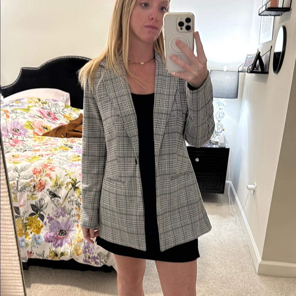 Calvin Klein Gray Herringbone Blazer